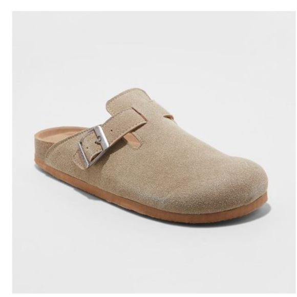 Mad Love Shoes - Taupe  Microsuede Slip On Clogs-10/11
